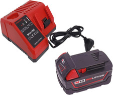 Per Caricabatterie Milwaukee Da 18V E Batteria 18V 5000Mah per Chiave a Impulsi 