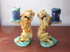 Rare ancienne paire bougeoirs - ancienne,