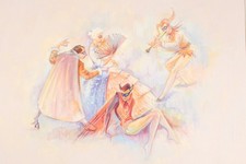 Disegno dipinto mano foyer - disegno, a