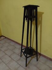 Colonna decorativa portavaso in legno noce, primi '900, per ingresso, soggiorno.