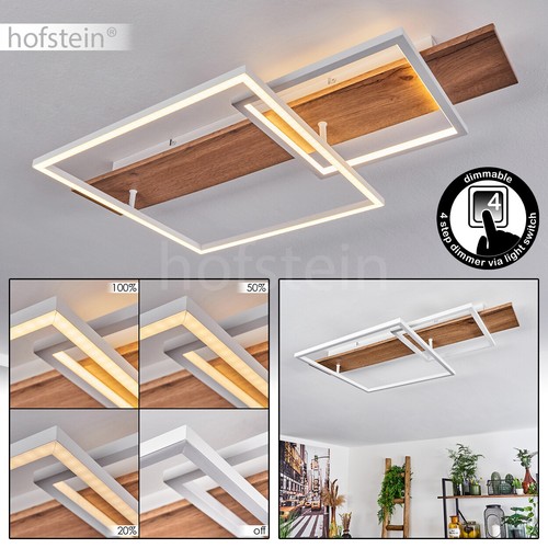 Plafoniera led legno bianco - plafoniera,