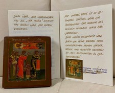 RARA antica icona russa icona "Trasmissione delle ossa di S. Nicola"