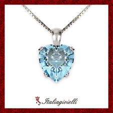 Collana cuore acquamarina - collana,