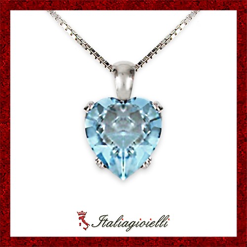 Collana cuore acquamarina - collana,