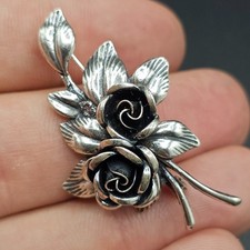 Spilla in argento 925 TEKA Theodor ceppo fiore ramo forma rosa Pforzheim