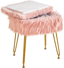 Rettangolare Faux Fur Vanity