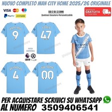 Maglia Manchester City Bambino 2025 2026 Haaland Foden Reijnders Reinders Bimbo