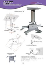 Staffa universale per videoproiettore  applicabile soffitto/parete W609 tecnidea