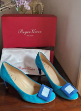 ?Scarpe Roger Vivier Camoscio Décolleté Azzurre blu 37 Belle trompette
