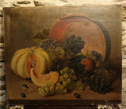 Natura morta frutta olio - morta, su