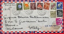 ai6193 - GIAPPONE - Storia Postale - IMPERIAL HOTEL Francobollo su COPERTINA per ITALIA 1966