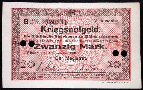 Elbing elblag 1918 raro 20 - elblag,