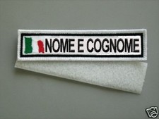 PATCH PERSONALIZZATA TUTA RALLY MOTO KART SPORT Bianca CM 12X3 CON NASTRO STRAPP