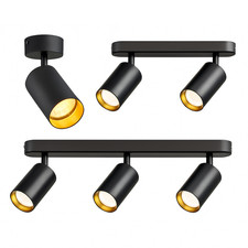 Faretto LED GU10 orientabile nero spot plafoniera lampada da soffitto/parete