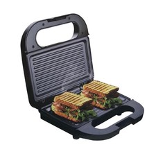 Tostapane piastra antiaderente griglia tosta pane 2 toast elettrico 750 w nero