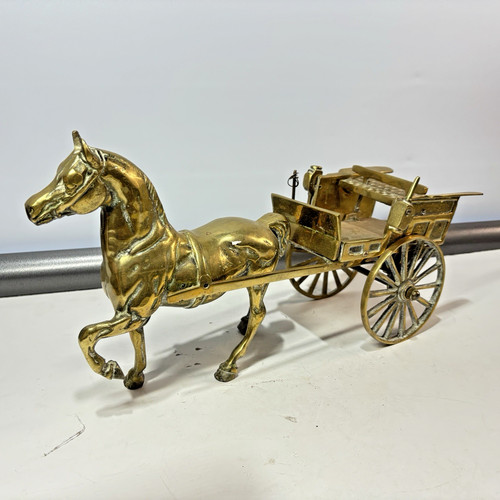 Brass horse buggy - brass, &
