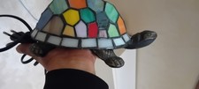 Lampada da comodino soprammobile vintage a forma tartaruga vetro e metallo