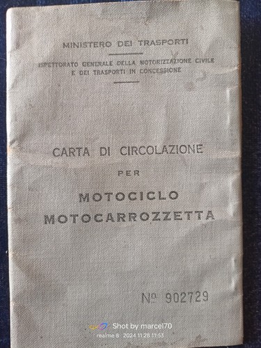 Libretto circolazione guzzi - libretto,