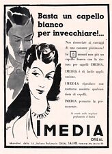 PUBBLICITA' 1941 IMEDIA OREAL TINTURA CAPELLI UOMO DONNA COLORE GIOVINEZZA