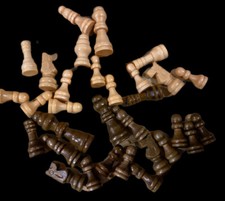 Scacchi Classici Anni 60 In Legno Acero e Noce Tascabili In Miniatura “Re Cm 3,5