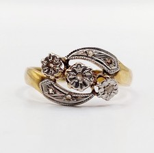 Anello antico oro 18k diamanti taglia rosa (circa 1900)