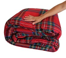 Trapunta Piumone Matrimoniale Singola Piazza Mezza Tartan Scozzese Rosso Quadri