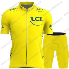 Maglia Giallo Ciclismo Migliore Tour De France T-shirt Corto Bicicletta Lcl