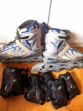 Pattini a rotelle/roller tg regolabili dal 33 al 36 Crazy Creek + protezioni TgS