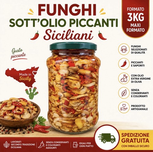 Funghi sott olio - sott'olio, piccanti