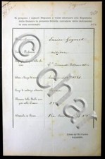Risorgimento Documento Autografo Enrico Geymet 1876 ca.