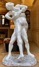 Grande Scultura Lottatori "Ercole e Anteo" - XX secolo