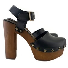 Zoccoli Svedesi alti - Cuoio Nero Made in italy - MY462 NERO