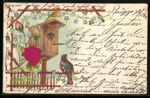 Cartolina tessuto goffrato - cartolina, in