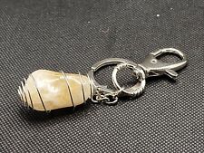 Portachiavi QUARZO CITRINO madera pietra naturale oro argento collana cristallo