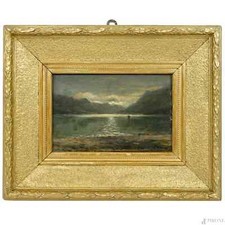 Dipinto olio su tavola Silvio Poma cm 15,5 x 21,5