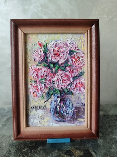 Original pink roses oil - original,