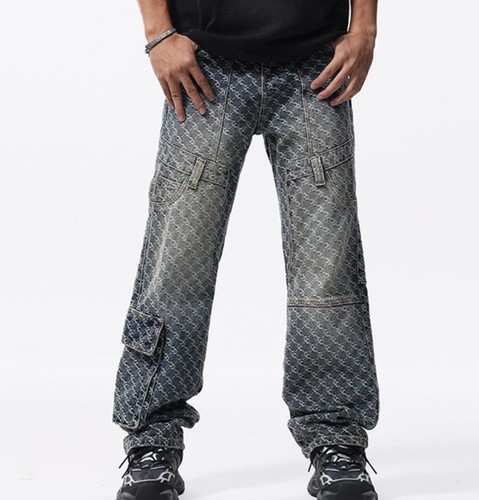 Jeans uomo blu denim gamba