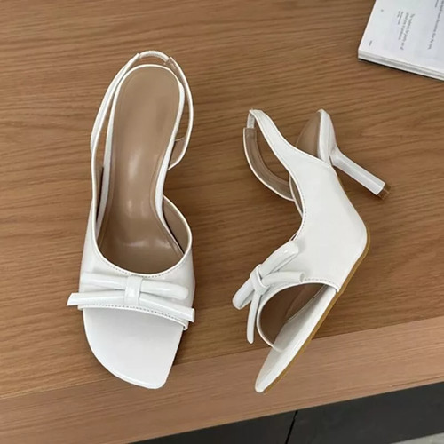 Sandali slingback con - con, fiocco