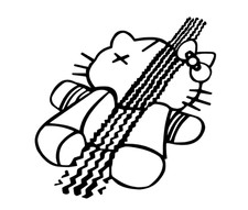 Adesivo hello kitty travolto - kitty,