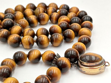 OCCHIO DI TIGRE COLLANA PERLE VINTAGE '50/60