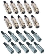 20 PZ. CONNETTORI ADATTATORI CANNON XLR 3 PIN 10 MASCHI 10 FEMMINE cavi audio dj