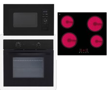 PKM Set Risparmio Autark Set Fornelli Incasso Forno + Piano Cottura + Microonde Nero