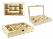 Bacheca in legno 8 posti con vetro espositore minuterie collezione decoupage 