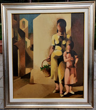 Opera unica olio su tela mamma