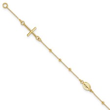 Bracciale Rosario Croce Lucida