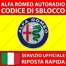 ✅ALFA ROMEO RADIO CODICE DI SBLOCCO 147 156 159 164 4C BRERA GIULIETTA GT GTV✅