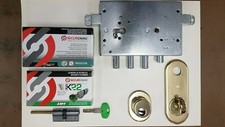 KIT SERRATURA PORTA BLINDATA CILINDRO EUROPEO ANTIBUMPING 3 PERNI CISA FIAM ISEO