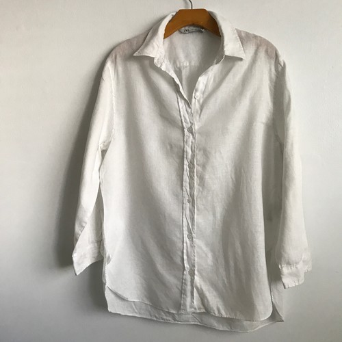 Camicia donna zara - bianca, lino