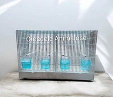 Gabbia Zincata 45 cm Con Accessori - Gabbia Per Cova uccelli pappagalli