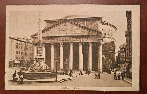 Cartolina roma pantheon 1929 - cartolina,